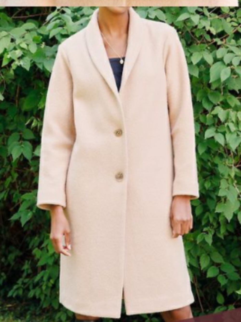 Aritzia Wilfred Cream Wool Coat
